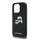 Husa iPhone 16 Pro - Karl Lagerfeld Hardcase Leather Monogram (KLHCP16LPGKLKCPK) - Karl&Chaoupette Head Pin