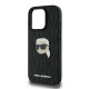 Husa iPhone 16 Pro - Karl Lagerfeld Hardcase Leather Monogram (KLHCP16LPGKLKIPK) - Karl Head Pin