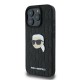 Husa iPhone 16 Pro - Karl Lagerfeld Hardcase Leather Monogram (KLHCP16LPGKLKIPK) - Karl Head Pin