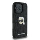 Husa iPhone 16 Pro - Karl Lagerfeld Hardcase Leather Monogram (KLHCP16LPGKLKIPK) - Karl Head Pin