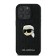 Husa iPhone 16 Pro - Karl Lagerfeld Hardcase Leather Monogram (KLHCP16LPGKLKIPK) - Karl Head Pin