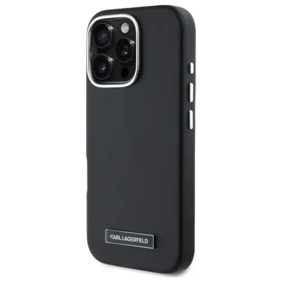 Husa iPhone 16 Pro - Karl Lagerfeld Leather MagSafe (KLHMP16LPGMSRPK) - FW Metal Plate Husa iPhone 16 Pro - Karl Lagerfeld Leather MagSafe (KLHMP16LPGMSRPK) - FW Metal Plate