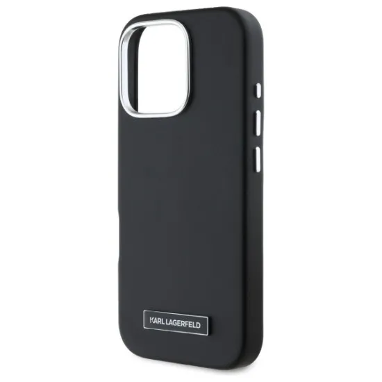 Husa iPhone 16 Pro - Karl Lagerfeld Leather MagSafe (KLHMP16LPGMSRPK) - FW Metal Plate Husa iPhone 16 Pro - Karl Lagerfeld Leather MagSafe (KLHMP16LPGMSRPK) - FW Metal Plate