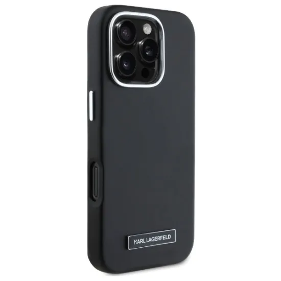 Husa iPhone 16 Pro - Karl Lagerfeld Leather MagSafe (KLHMP16LPGMSRPK) - FW Metal Plate Husa iPhone 16 Pro - Karl Lagerfeld Leather MagSafe (KLHMP16LPGMSRPK) - FW Metal Plate