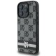 Husa iPhone 16 Pro Max - DKNY Leather  Hardcase Checkered Pattern & Printed Stripes (DKHCP16XPCPTSSK) - Black