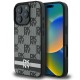 Husa iPhone 16 Pro Max - DKNY Leather  Hardcase Checkered Pattern & Printed Stripes (DKHCP16XPCPTSSK) - Black