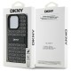 Husa iPhone 16 Pro Max - DKNY Leather Hardcase Texture Pattern Tonal Stripe (DKHCP16XPRTHSLK) - Black