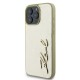 Husa iPhone 16 Pro Max - Karl Lagerfeld Hardcase Leather (KLHCP16XPFMFBKMD) - Gold Metal Signature