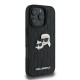 Husa iPhone 16 Pro Max - Karl Lagerfeld Hardcase Leather Monogram (KLHCP16XPGKLKCPK) - Karl&Chaoupette Head Pin