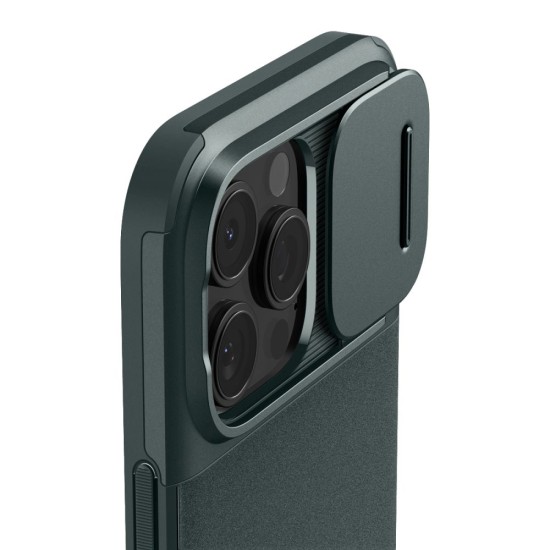 Husa iPhone 16 Pro - Spigen Optik Armor MagSafe - Abyss Green