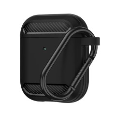 Husa pentru AirPods 1 / AirPods 2 - Techsuit Carbon Silicone - Black Husa pentru AirPods 1 / AirPods 2 - Techsuit Carbon Silicone - Black