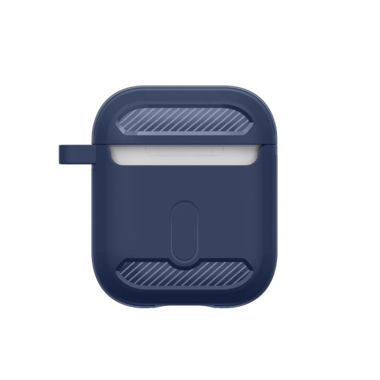 Husa pentru AirPods 1 / AirPods 2 - Techsuit Carbon Silicone - Navy Blue