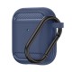 Husa pentru AirPods 1 / AirPods 2 - Techsuit Carbon Silicone - Navy Blue