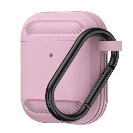 Husa pentru AirPods 1 / AirPods 2 - Techsuit Carbon Silicone - Pink