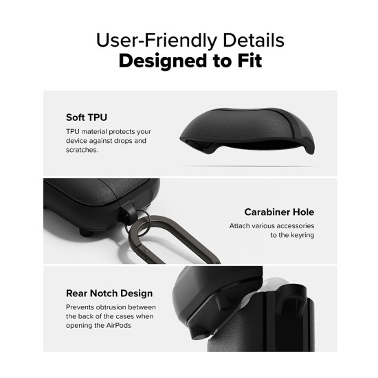 Husa pentru AirPods 4 - Ringke Onyx Magnetic - Warm Gray Husa pentru AirPods 4 - Ringke Onyx Magnetic - Warm Gray