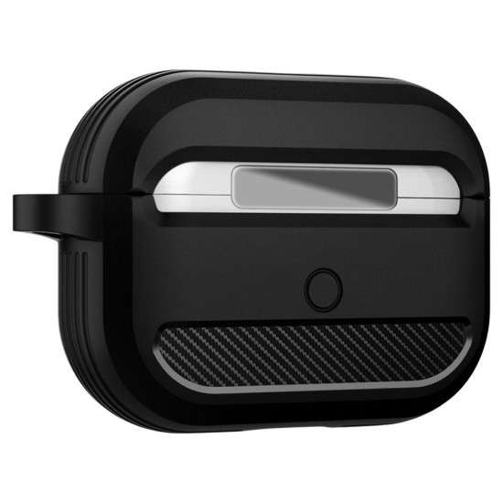 Husa pentru AirPods Pro 1 / AirPods Pro 2 - Techsuit Carbon Silicone - Black