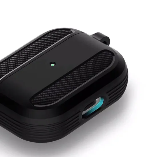 Husa pentru AirPods Pro 1 / AirPods Pro 2 - Techsuit Carbon Silicone - Green Husa pentru AirPods Pro 1 / AirPods Pro 2 - Techsuit Carbon Silicone - Green