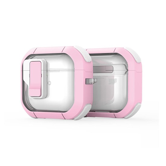 Husa pentru Apple AirPods 4 - Dux Ducis PECN Series - Pink / White