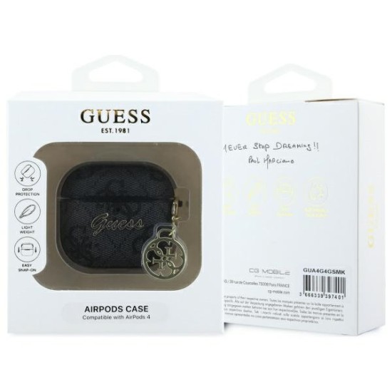 Husa pentru Apple AirPods 4 - Guess 4G Charm Collection (GUA4G4GSMK) - Black