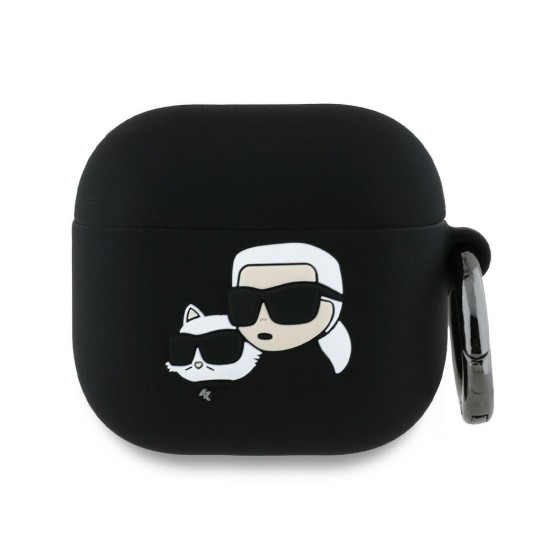 Husa pentru Apple AirPods 4 - Karl Lagerfeld Silicone Karl&Chaupette Head 3D (KLA4RUNKCHK) - Black Husa pentru Apple AirPods 4 - Karl Lagerfeld Silicone Karl&Chaupette Head 3D (KLA4RUNKCHK) - Black