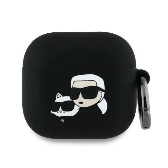 Husa pentru Apple AirPods 4 - Karl Lagerfeld Silicone Karl&Chaupette Head 3D (KLA4RUNKCHK) - Black Husa pentru Apple AirPods 4 - Karl Lagerfeld Silicone Karl&Chaupette Head 3D (KLA4RUNKCHK) - Black