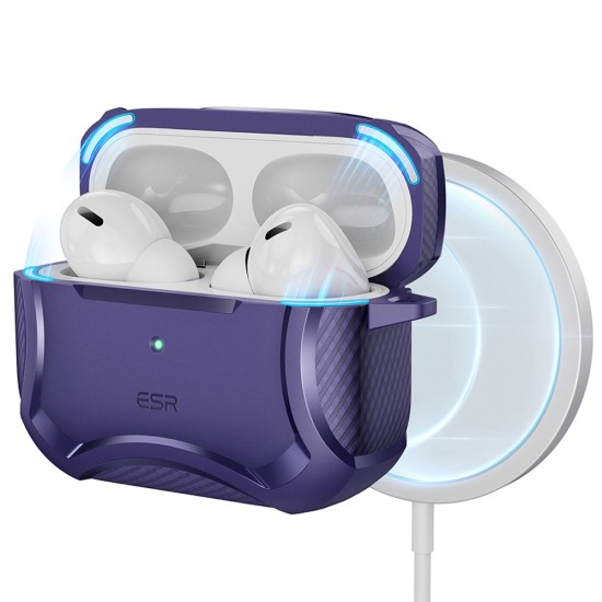 Husa pentru Apple AirPods Pro 1 / 2 - ESR Cyber Armor Tough HaloLock - Purple