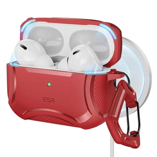 Husa pentru Apple AirPods Pro 1 / 2 - ESR Cyber Armor Tough HaloLock - Red Husa pentru Apple AirPods Pro 1 / 2 - ESR Cyber Armor Tough HaloLock - Red