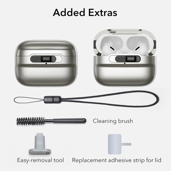 Husa pentru Apple AirPods Pro 1 / 2 - ESR Pulse Magnetic HaloLock - Titanium