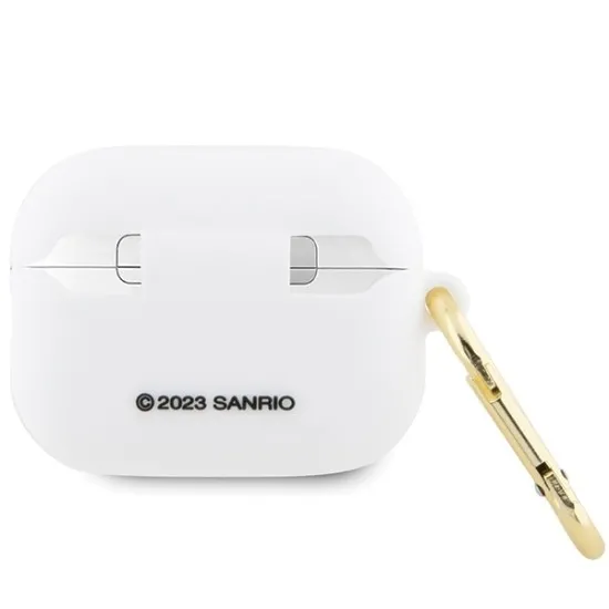 Husa pentru Apple AirPods Pro 2 - Hello Kitty Silicone 3D Kitty Head (HKAP23DKHSH) - White