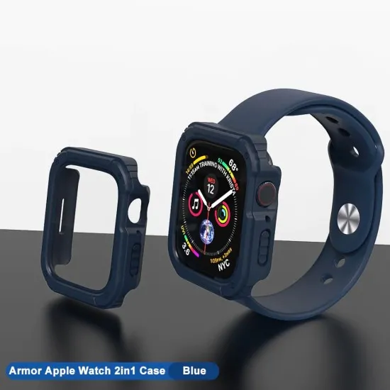 Husa pentru Apple Watch 1 / 2 / 3 (42mm) + Folie - Lito Watch Armor 360 - Blue Husa pentru Apple Watch 1 / 2 / 3 (42mm) + Folie - Lito Watch Armor 360 - Blue