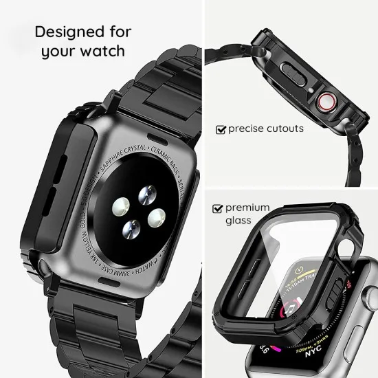Husa pentru Apple Watch 1 / 2 / 3 (42mm) + Folie - Lito Watch Armor 360 - Blue Husa pentru Apple Watch 1 / 2 / 3 (42mm) + Folie - Lito Watch Armor 360 - Blue