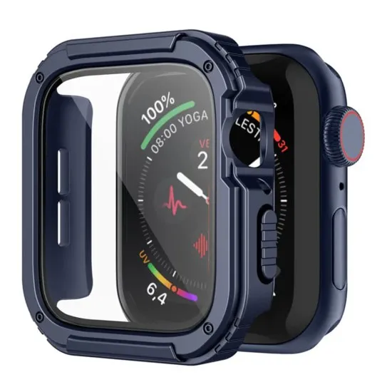 Husa pentru Apple Watch 1 / 2 / 3 (42mm) + Folie - Lito Watch Armor 360 - Blue Husa pentru Apple Watch 1 / 2 / 3 (42mm) + Folie - Lito Watch Armor 360 - Blue
