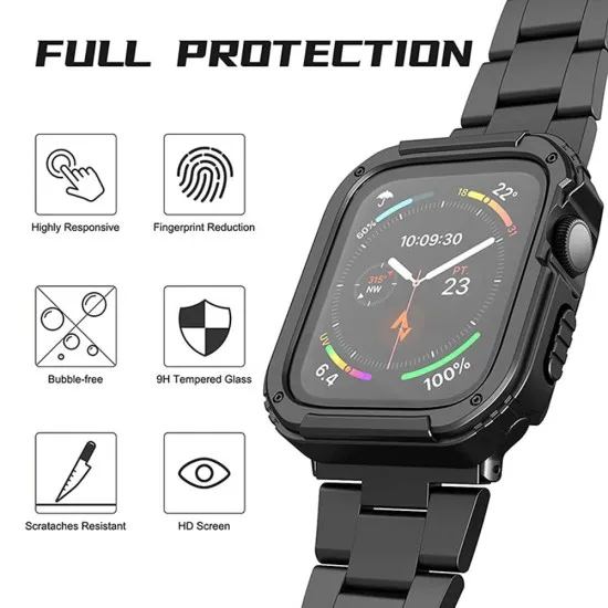 Husa pentru Apple Watch 1 / 2 / 3 (42mm) + Folie - Lito Watch Armor 360 - Blue Husa pentru Apple Watch 1 / 2 / 3 (42mm) + Folie - Lito Watch Armor 360 - Blue