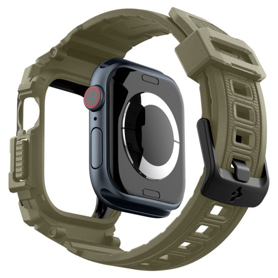 Husa pentru Apple Watch 10 46mm + Curea - Spigen Rugged Armor Pro - Vintage Khaki Husa pentru Apple Watch 10 46mm + Curea - Spigen Rugged Armor Pro - Vintage Khaki
