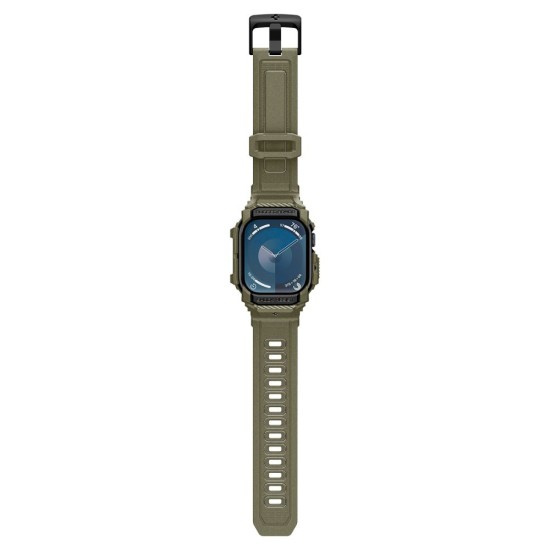Husa pentru Apple Watch 10 46mm + Curea - Spigen Rugged Armor Pro - Vintage Khaki Husa pentru Apple Watch 10 46mm + Curea - Spigen Rugged Armor Pro - Vintage Khaki