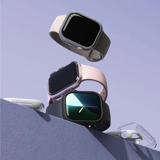 Husa pentru Apple Watch 10 46mm + Folie (set 2) - Ringke Slim - Clear / Light Gray Husa pentru Apple Watch 10 46mm + Folie (set 2) - Ringke Slim - Clear / Light Gray