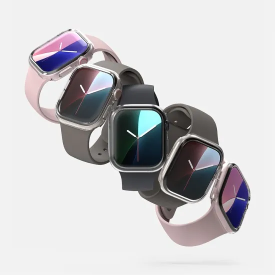 Husa pentru Apple Watch 10 46mm + Folie (set 2) - Ringke Slim - Clear / Light Gray Husa pentru Apple Watch 10 46mm + Folie (set 2) - Ringke Slim - Clear / Light Gray