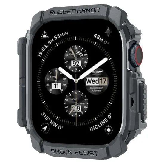 Husa pentru Apple Watch 10 46mm - Spigen Rugged Armor - Dark Grey Husa pentru Apple Watch 10 46mm - Spigen Rugged Armor - Dark Grey