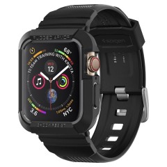 Husa pentru Apple Watch 4/5/6/7/8/9/SE/SE 2 (44/45mm) + Curea - Spigen Rugged Armor Pro - Black Husa pentru Apple Watch 4/5/6/7/8/9/SE/SE 2 (44/45mm) + Curea - Spigen Rugged Armor Pro - Black