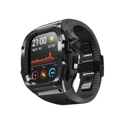 Husa pentru Apple Watch 4 / 5 / 6 / SE (44mm) + Curea - ShellBox Waterproof IP68 - Black Husa pentru Apple Watch 4 / 5 / 6 / SE (44mm) + Curea - ShellBox Waterproof IP68 - Black