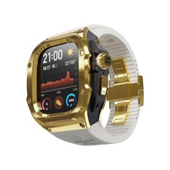 Husa pentru Apple Watch 4 / 5 / 6 / SE (44mm) + Curea - ShellBox Waterproof IP68 - Gold Husa pentru Apple Watch 4 / 5 / 6 / SE (44mm) + Curea - ShellBox Waterproof IP68 - Gold