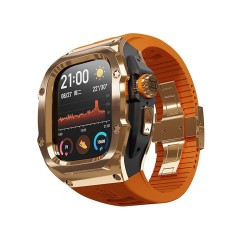 Husa pentru Apple Watch 4 / 5 / 6 / SE (44mm) + Curea - ShellBox Waterproof IP68 - Rose Gold Husa pentru Apple Watch 4 / 5 / 6 / SE (44mm) + Curea - ShellBox Waterproof IP68 - Rose Gold