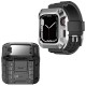 Husa pentru Apple Watch 4 / 5 / 6 / SE / SE 2 (44mm) + Curea - Lito Metal RuggedArmor (LS002) - Silver