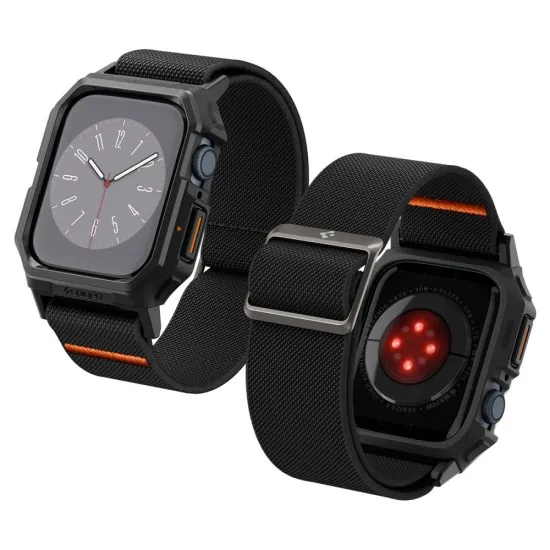 Husa pentru Apple Watch 4 / 5 / 6 / SE / SE 2 / 7 / 8 / 9 (44 / 45mm) + Curea - Spigen Lite Fit Pro - Matte Black Husa pentru Apple Watch 4 / 5 / 6 / SE / SE 2 / 7 / 8 / 9 (44 / 45mm) + Curea - Spigen Lite Fit Pro - Matte Black
