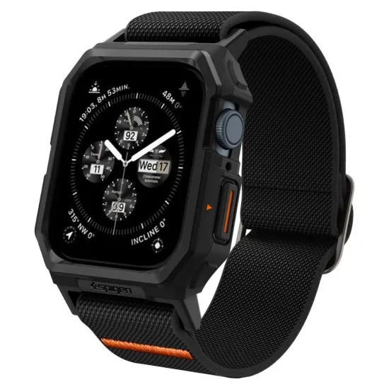 Husa pentru Apple Watch 4 / 5 / 6 / SE / SE 2 / 7 / 8 / 9 (44 / 45mm) + Curea - Spigen Lite Fit Pro - Matte Black Husa pentru Apple Watch 4 / 5 / 6 / SE / SE 2 / 7 / 8 / 9 (44 / 45mm) + Curea - Spigen Lite Fit Pro - Matte Black