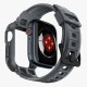 Husa pentru Apple Watch 4 / 5 / 6 / SE / SE 2 / 7 / 8 / 9 (44mm/45mm) + Curea - Spigen Rugged Armor Pro - Dark Grey