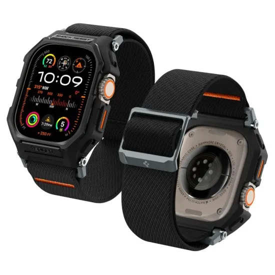 Husa pentru Apple Watch Ultra / Ultra 2 + Curea - Spigen Lite Fit Pro - Matte Black Husa pentru Apple Watch Ultra / Ultra 2 + Curea - Spigen Lite Fit Pro - Matte Black