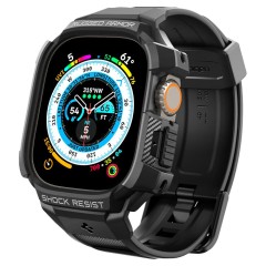 Husa pentru Apple Watch Ultra / Ultra 2 + Curea - Spigen Rugged Armor Pro - Black Husa pentru Apple Watch Ultra / Ultra 2 + Curea - Spigen Rugged Armor Pro - Black
