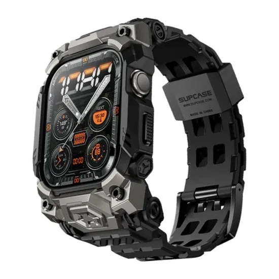 Husa pentru Apple Watch Ultra / Ultra 2 + Curea - Supcase Unicorn Beetle Ore - Black