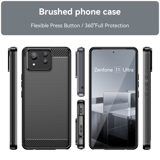 Husa pentru Asus Zenfone 11 Ultra - Techsuit Carbon Silicone - Black